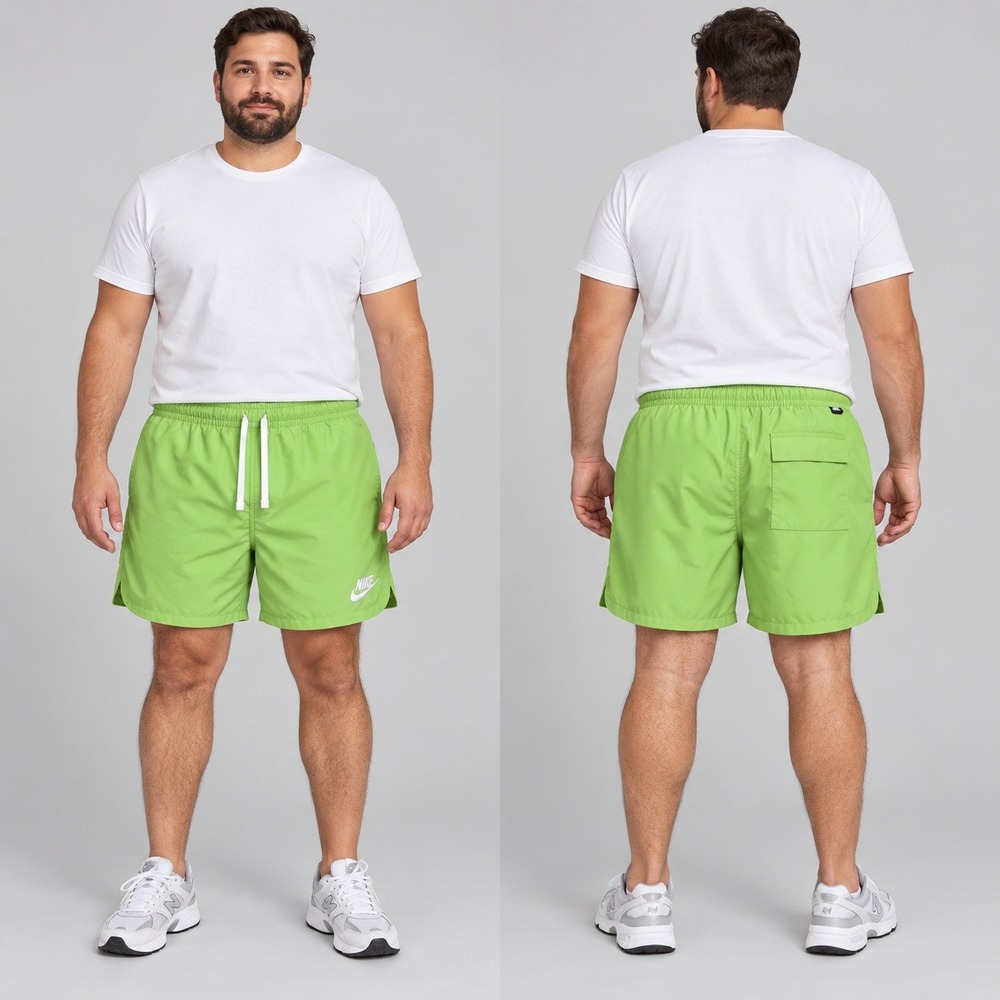 Nike Woven Flow Shorts Mens XL Lime Green NEW Above Knee Mesh Lined AR2382-383